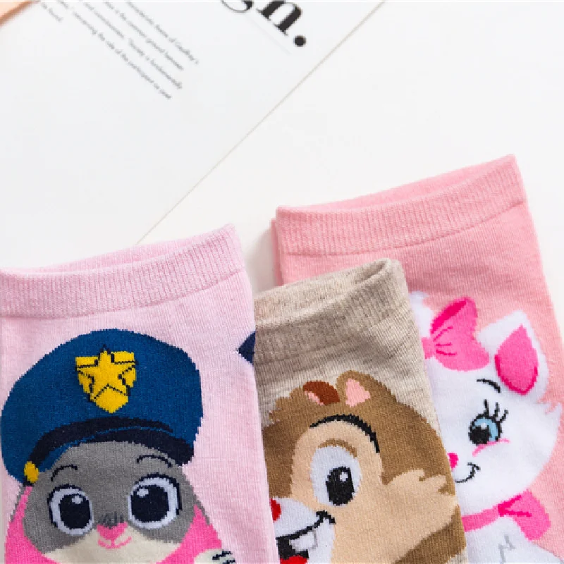 Disney Anime Marie Cat Chip \'n\' Dale Cotton Socks Cartoon Squirrel Men Women\'s Low Tube Socks Summer Short Socks Gift