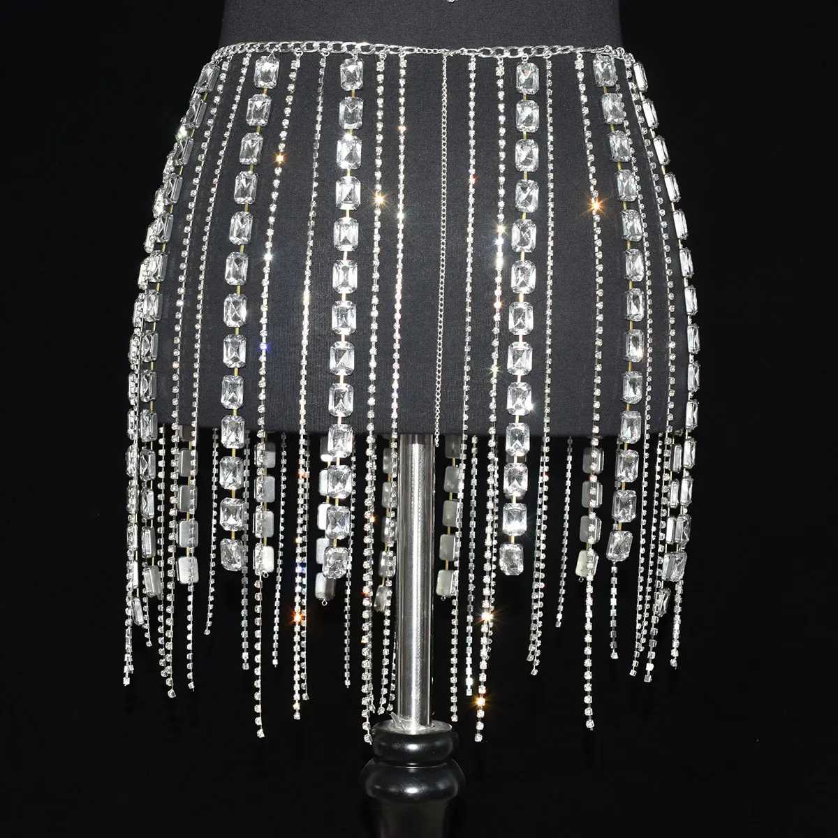 Festival Gifts Sexy Fashion Waist Chain For Lady Shiny Rhinestone Tassel Dress Body Jewelry Stage Performance Party Accessories