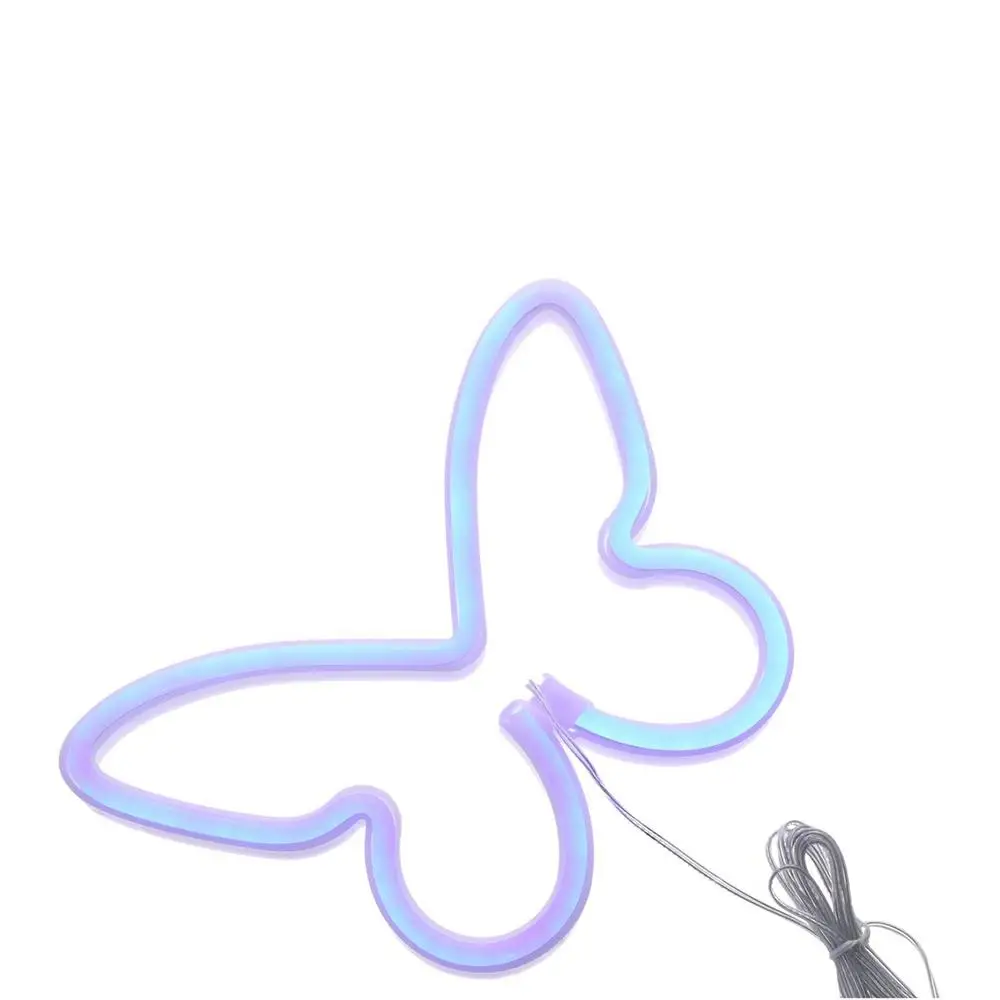 

Decoration Lights Energy-saving Butterfly Shaped Light Wall Mounted USB/Battery Powered Led Neon Light Plastics Bedroom