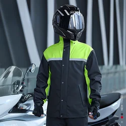 Long Raincoat Suit For Men, Separate Motorcycle Riding Raincoat, Full-body Anti-riot Rain Protection