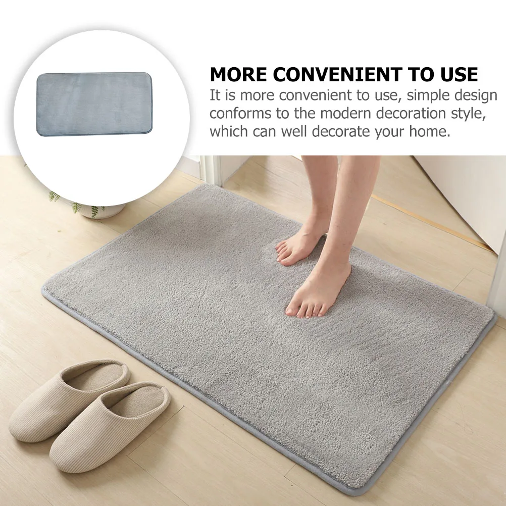 

Anti-Slip Bathroom Ground Mat Absorbent Non-Slip Floor Rug Durable Polyester Carpet Pad for Kids Dorm Room Home