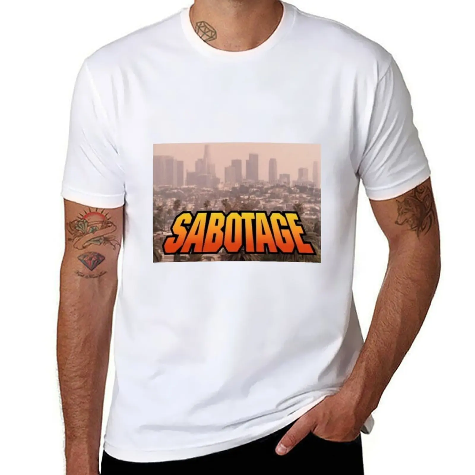 Beastie Boys Sabotage L.A Music Video T-Shirt oversize t-shirts man graphic tee shirt Men's cotton t-shirt