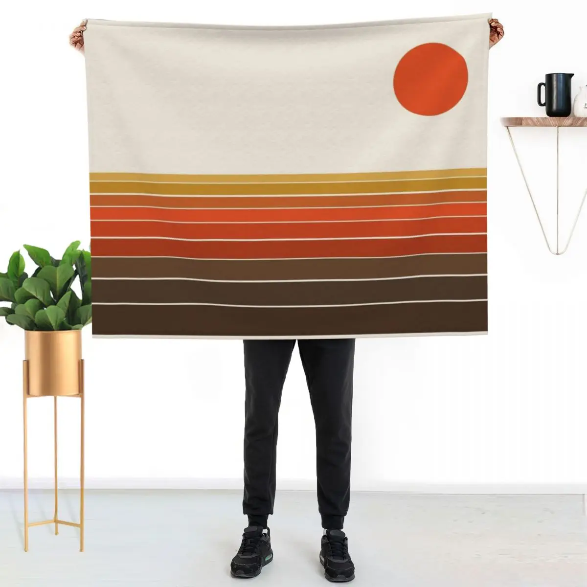 Peace Out - sunset ocean surfing beach life 70s style retro 1970s design Throw Blanket Luxury Flannel Bed covers Blankets