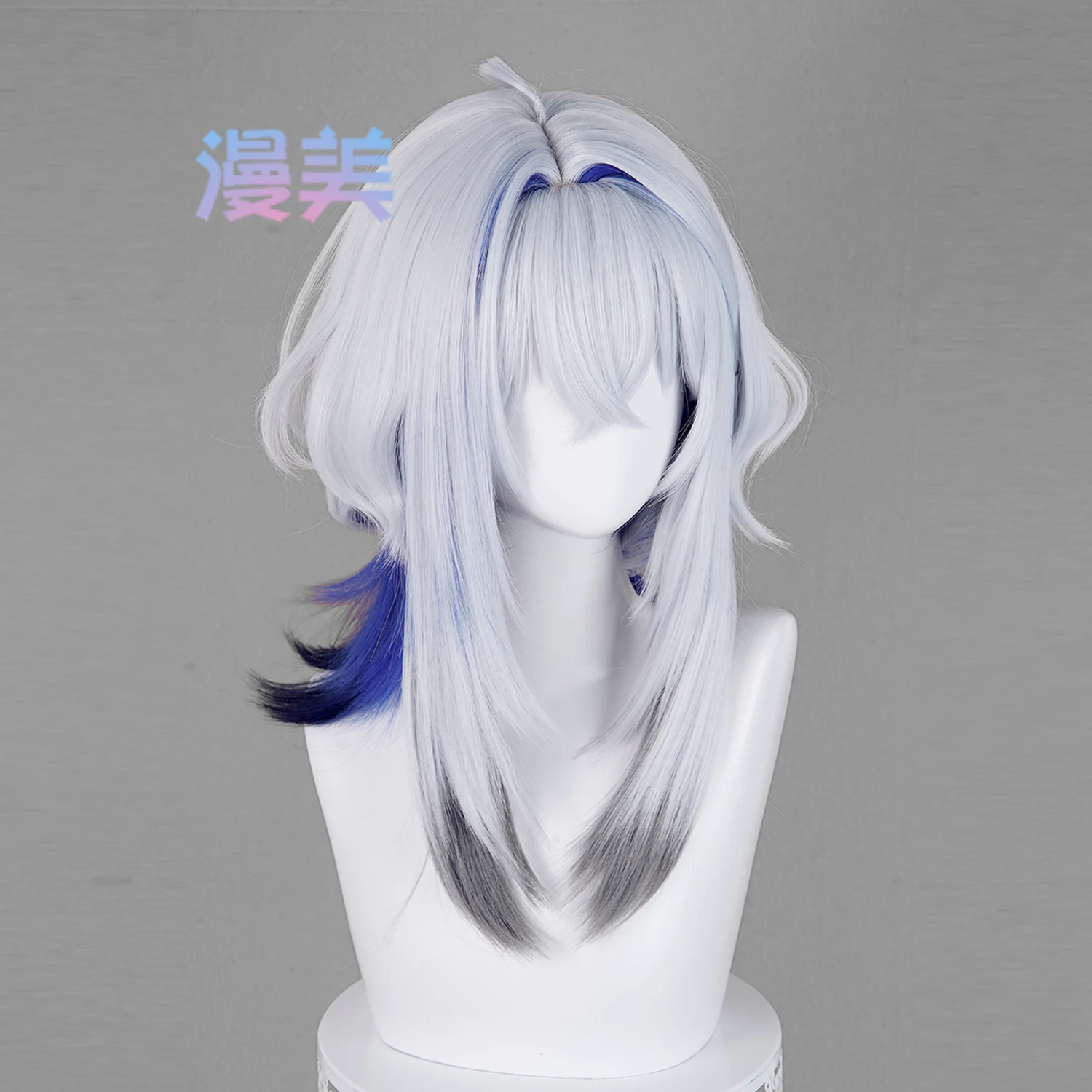 

Halloween Party Women Girls Galbrena Cosplay Wig Gray blue Hair Accessory Inspired Game Wuthering Waves Carnival Role Play Props
