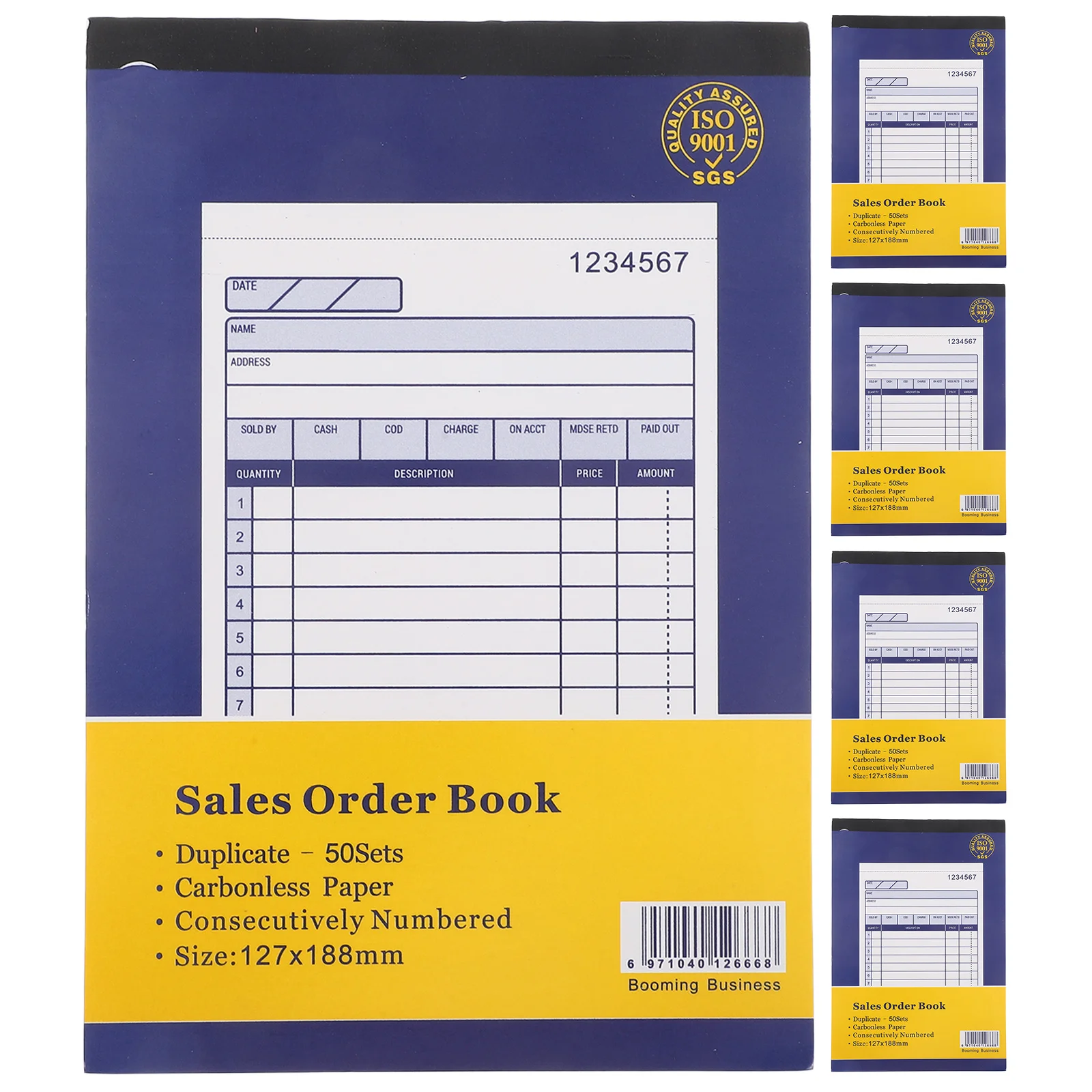 5 قطعة كتاب طلب المبيعات للشركات الصغيرة 2-جزء فاتورة رسید كتاب كفاءة شراء الطلب تتبع فاتورة الأعمال الصغيرة