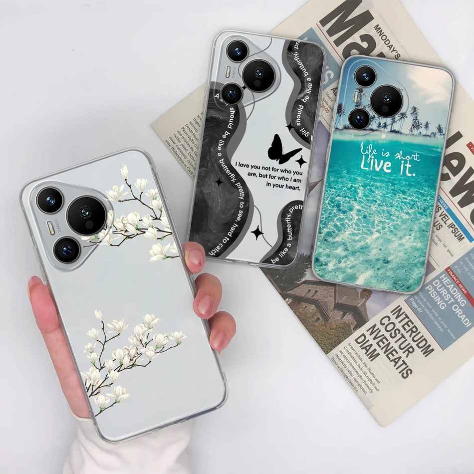 Case For Huawei Pura 70 Pro Ultra Gradient Color Clear Phone Cover For Pura70 70Pro 70Ultra Soft Silicone Anti Drop Back Cover
