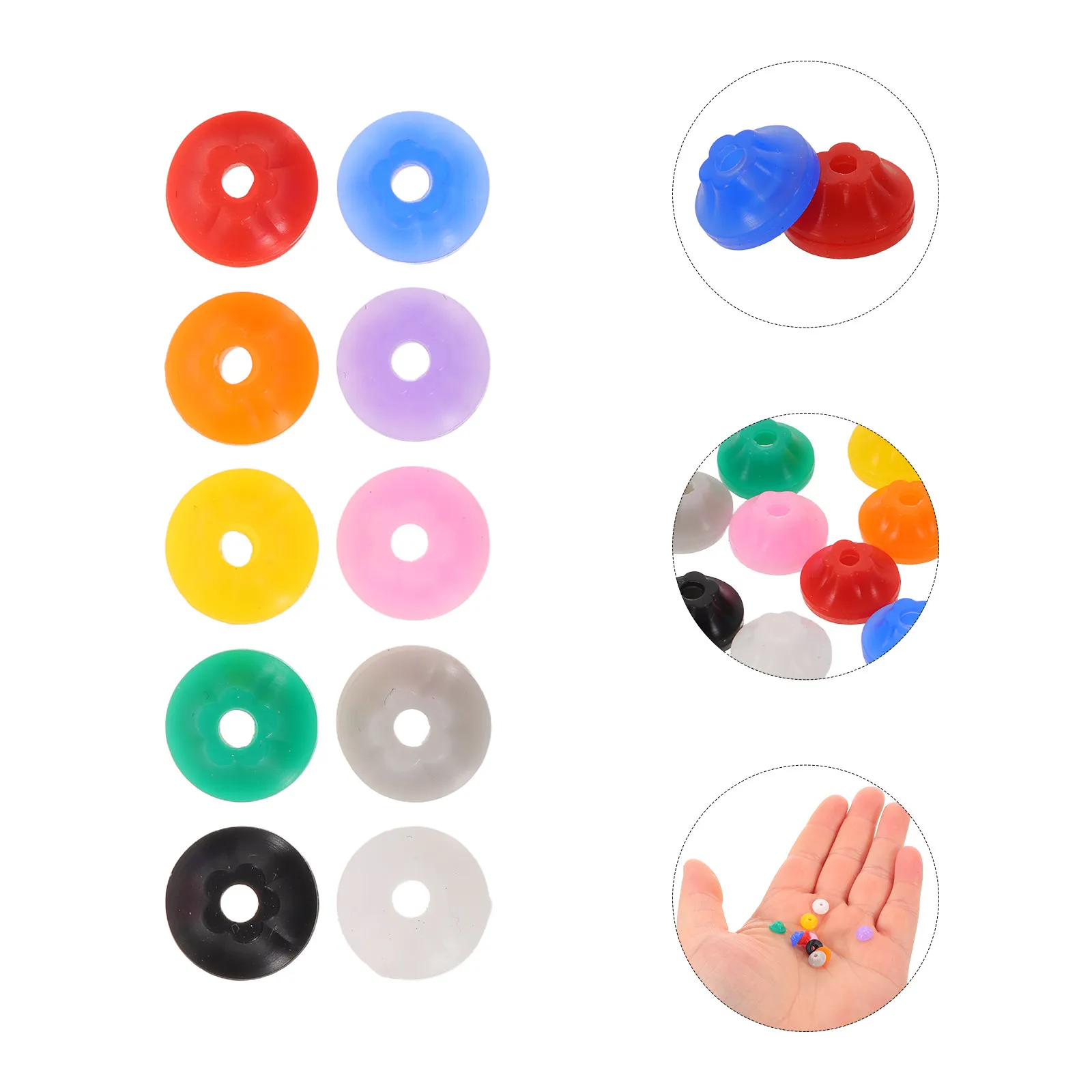 100Pcs Nail Drill Dust Protector Caps Mixed Colors Electric Nail Drill Bit Dust Guards Plastic Stopper Accessories Manicure