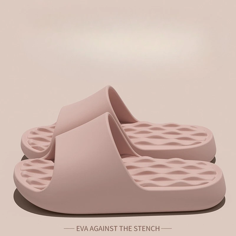 

2026 new silent non-slip cool slippers women's summer, thick bottom stepping on shit feeling EVA home bathroom couple slippers