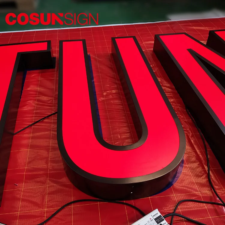 COSUN Stainless Steel Letter Custom Advertising Electronic Coffee Shop Led Light Acrylic Led Letter Outdoor Sign