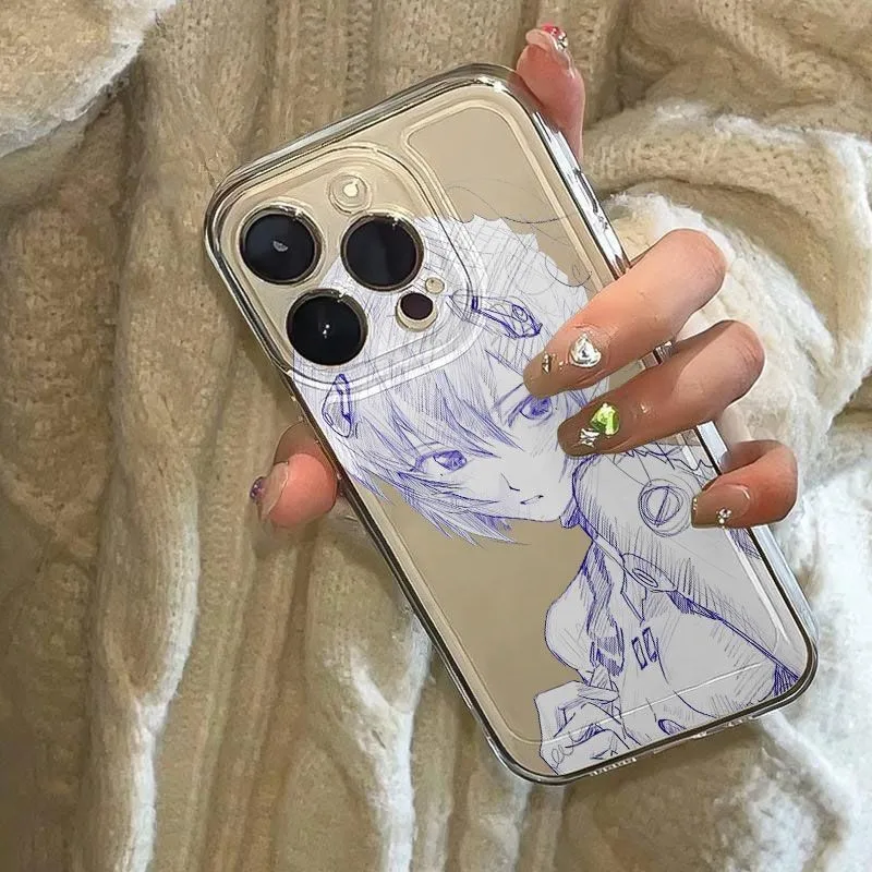 Asuka and Ayanami hand drawn graffiti Phone Case For Samsung S25 S24 S23 S22 S21 S20 FE Note20 Plus Ultra Lite 5G Clear Cover - náhled 2