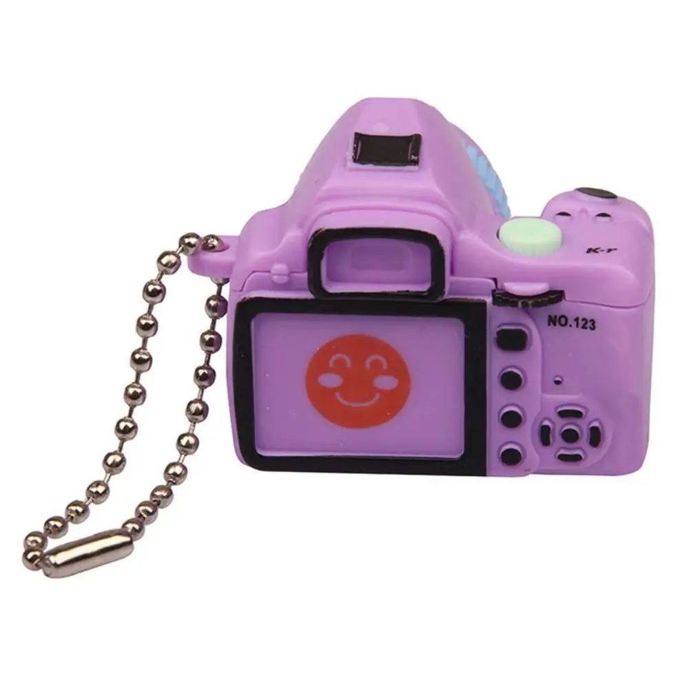 With Sound Simulation Cameras Keychain SLR Enthusiast Miniature Ornaments Simulation Film Camera Pendant Mini Cameras Keyring