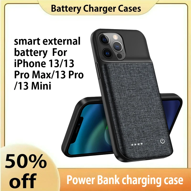 

smart external battery For iPhone 13 Pro Max Battery Charger Cases For iPhone 13 Mini Power Bank charging case with battery pack