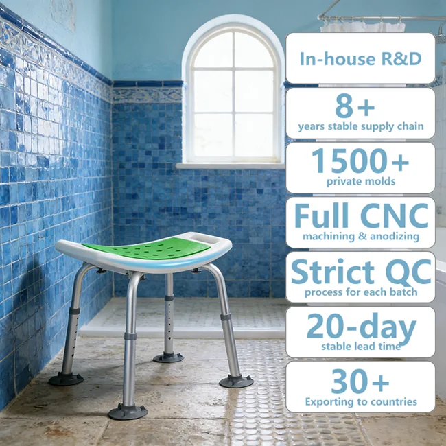 Simplywalk Aluminum Alloy 150KG Bath Shower Chair Very Strong Toilet Supplies UKCA Customized ing