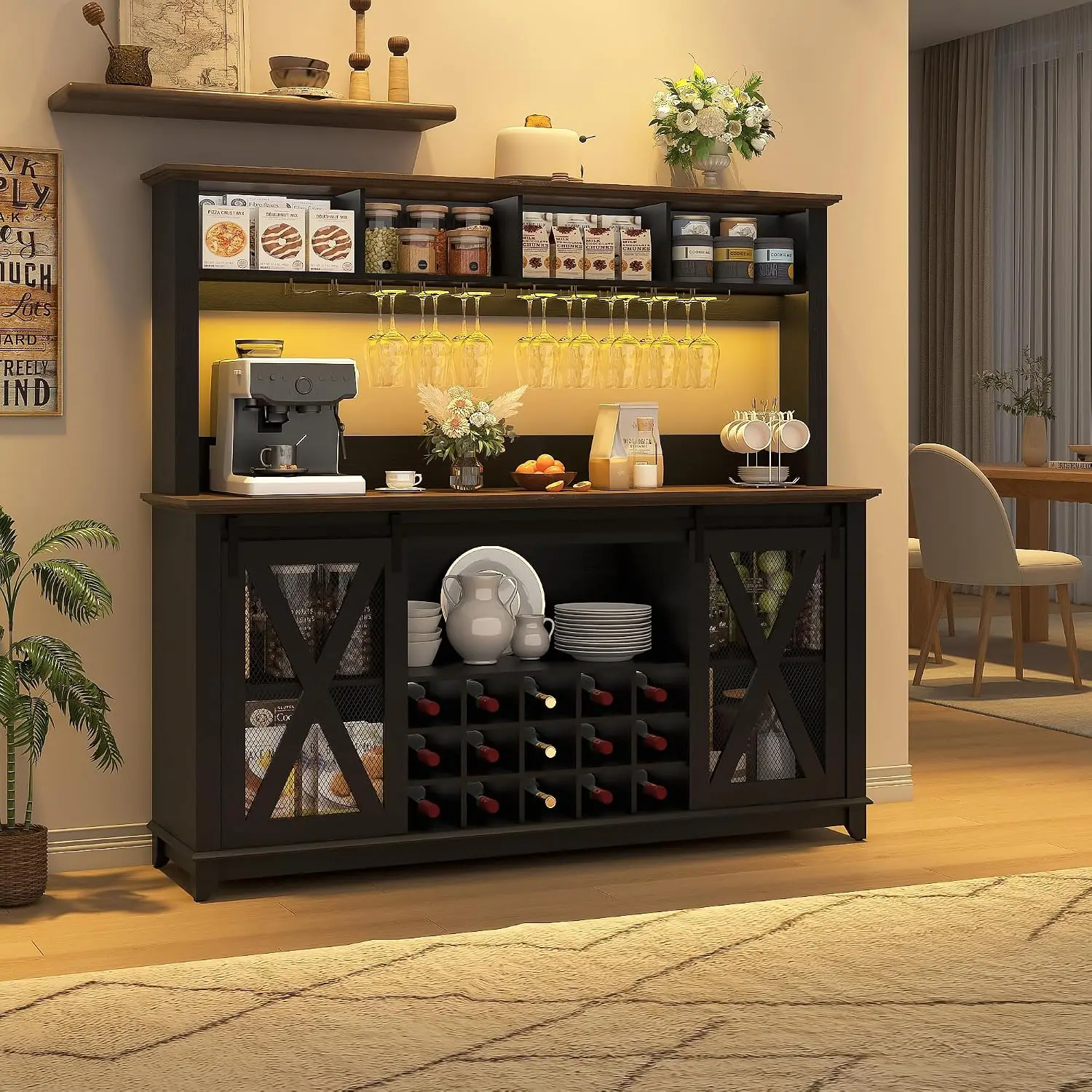 Farmhouse Coffee Bar Cabinet 3