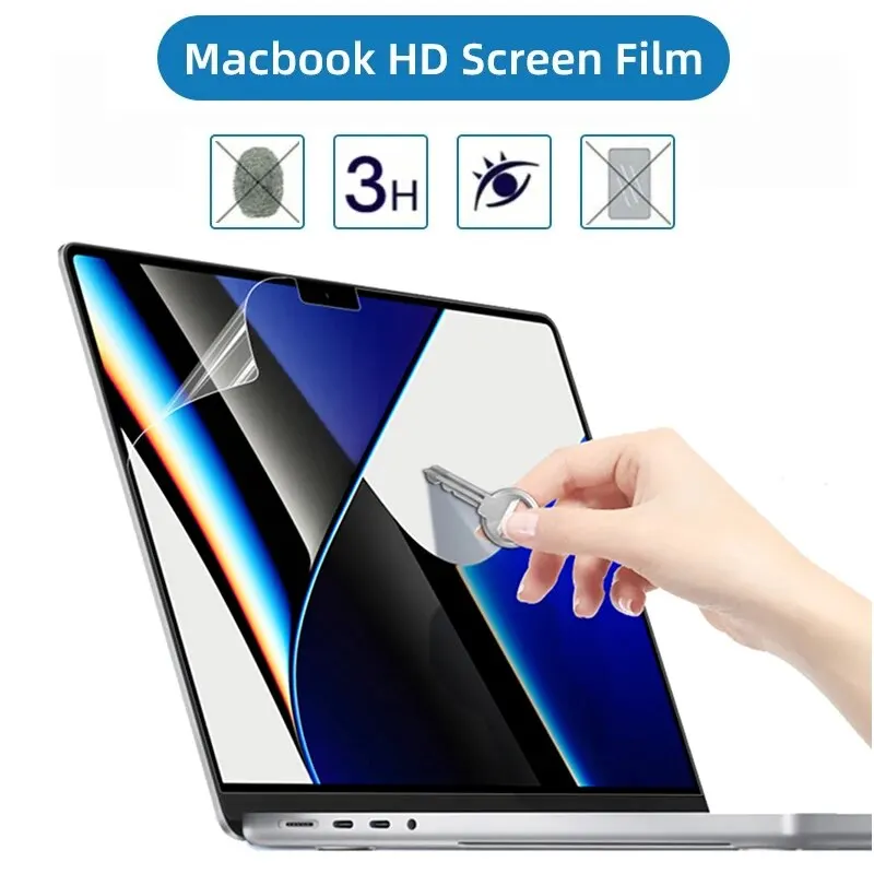 Protector de pantalla para MacBook, película suave HD para Air 13 pulgadas M1 M2 Pro 11 13 14 15 16 pulgadas, película suave transparente para laptop