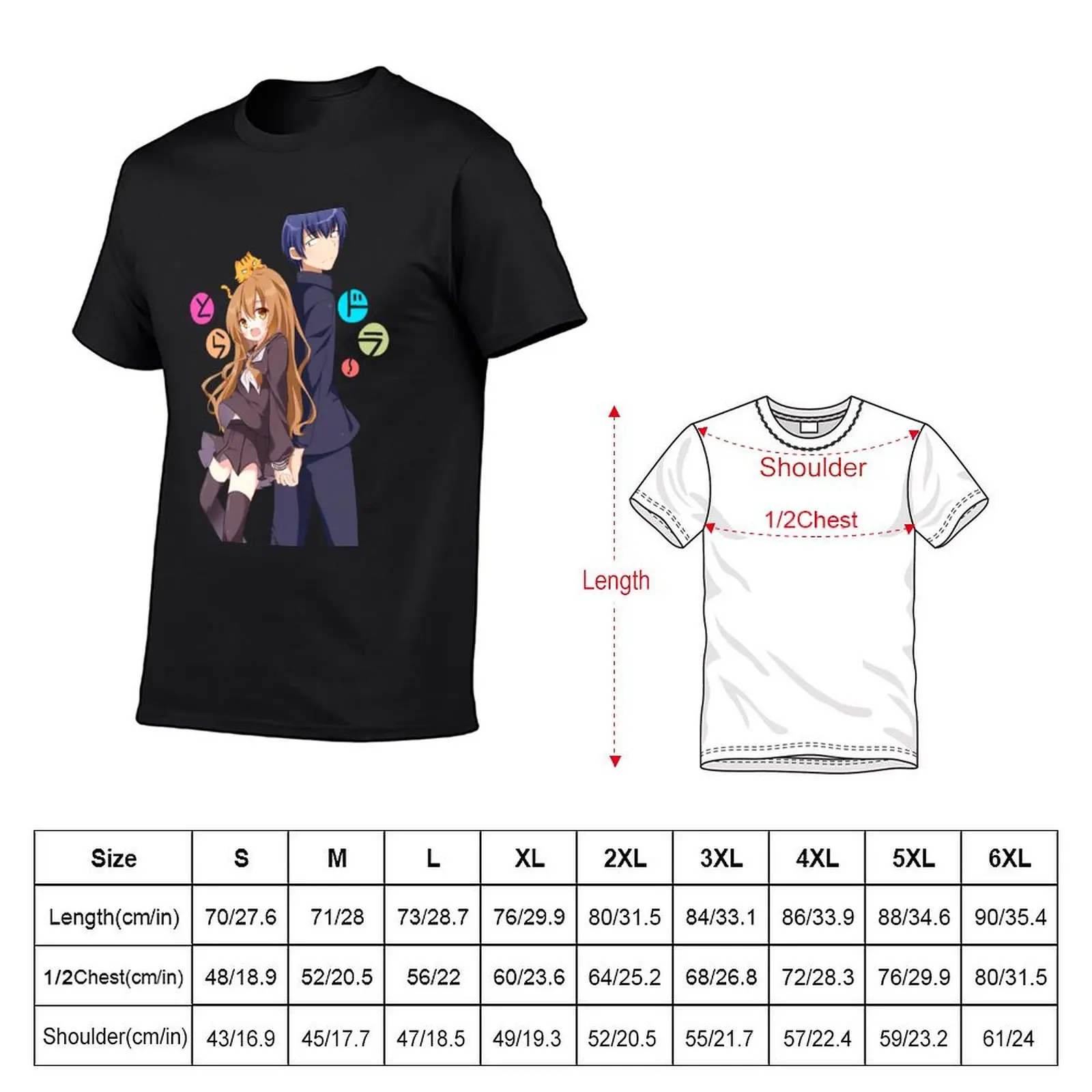 Classic Toradora taiga and ryuuji T-Shirt graphics cheap stuff shirts graphic men clothings