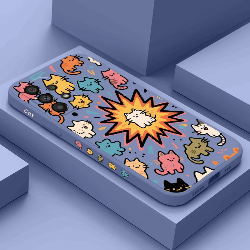 

Exploding Cute Cat Phone Case For Samsung Galaxy A73 A53 A33 A23 A13 A03 A72 A52 A52S A32 A22 A12 A71 A51 A31 A21S 4G 5G Cover