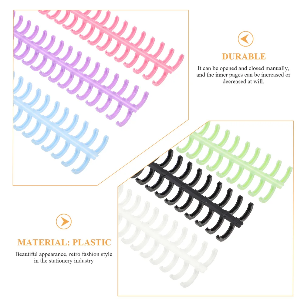 10pcs Loose Leaf Coil Binder Rings School Scrapbook Household Notebook Abs Notepad Plastic Easy To Use