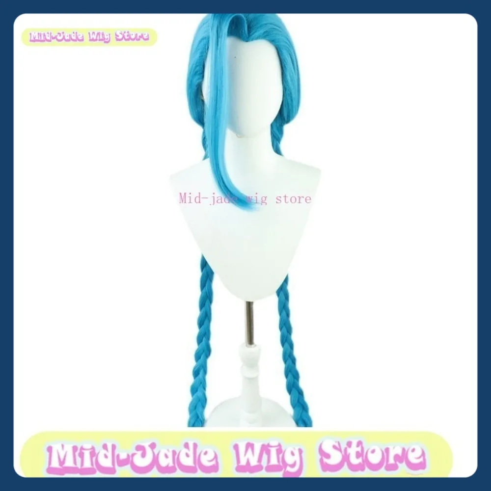 Peruka Mid-jade Wig Store Arcane Jinx Cosplay Anime Gra RPG Syntetyczne Włosy Kostiumy Rekwizyty na Halloween