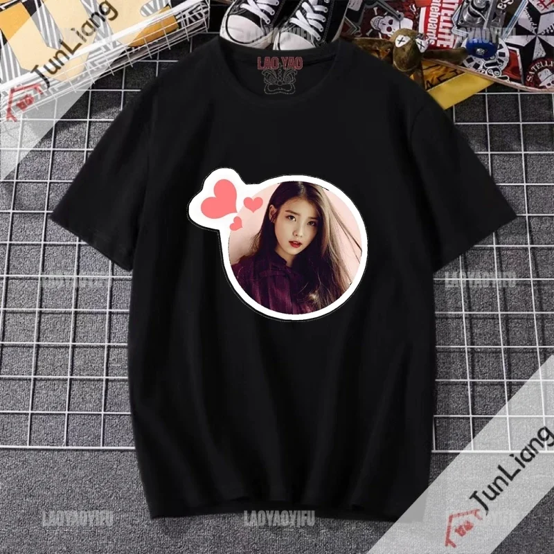 Blusa Feminina de Moda Coreana Iu Lee Ji Eun Y2k, Camisetas Engraçadas, Roupas Estéticas Kpop Zevity, T-shirts Cutecore