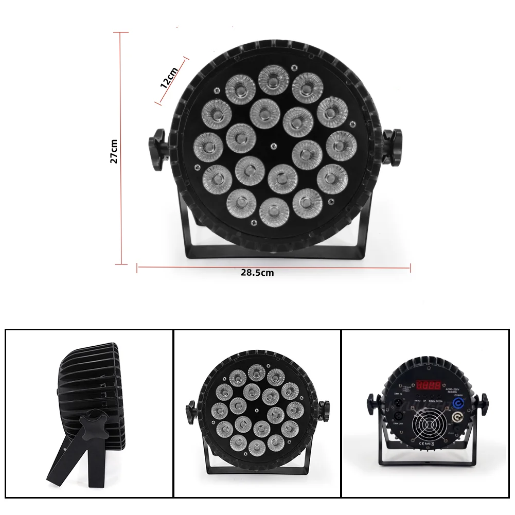Aluminum Led Par 18x18W RGBWA UV 6in1 /18x12W DMX512 DJ Equipment Disco Wash DJ Stage Effect