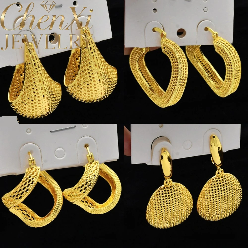 Natural Sand Gold Cut-Out Circle Dangle Earrings Meticulously Crafted Decorative Piece Exquisite Accessory Special Timeless Gift