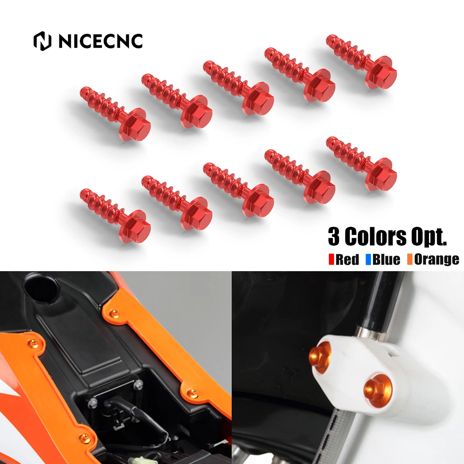 

For GasGas EC 300 EC 250 EX 300 MC 125 MC250F ECF 350 450 2021-2023 10PCS Tapping Screw Bolt For KTM EXC 300 For Husqvarna TE300