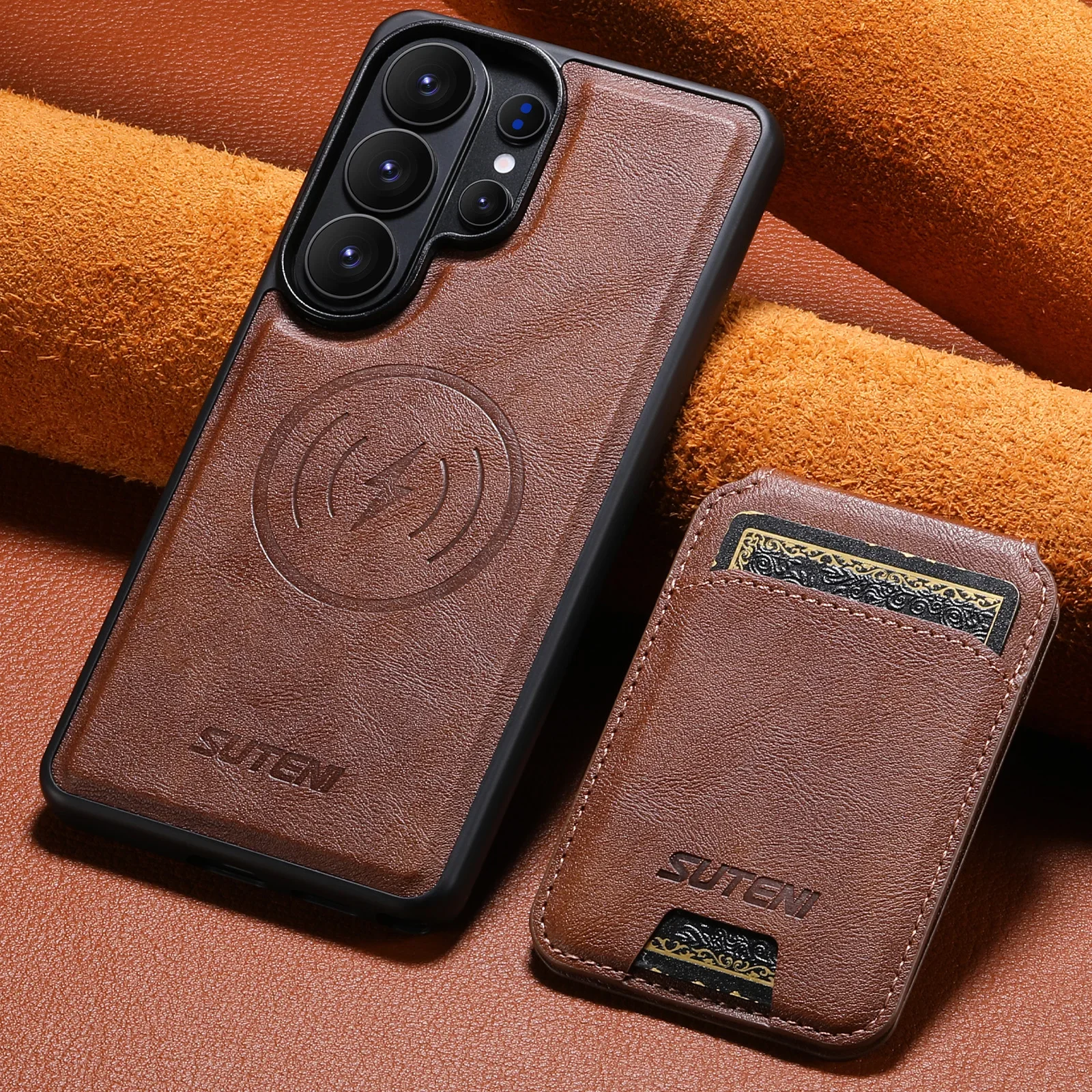 2 IN 1 Detachable Magnetic Card bag Holder Phone Case for Samsung S26 S25 S24 S23 S22 Ultra Leather Wallet Shockproof Cover
