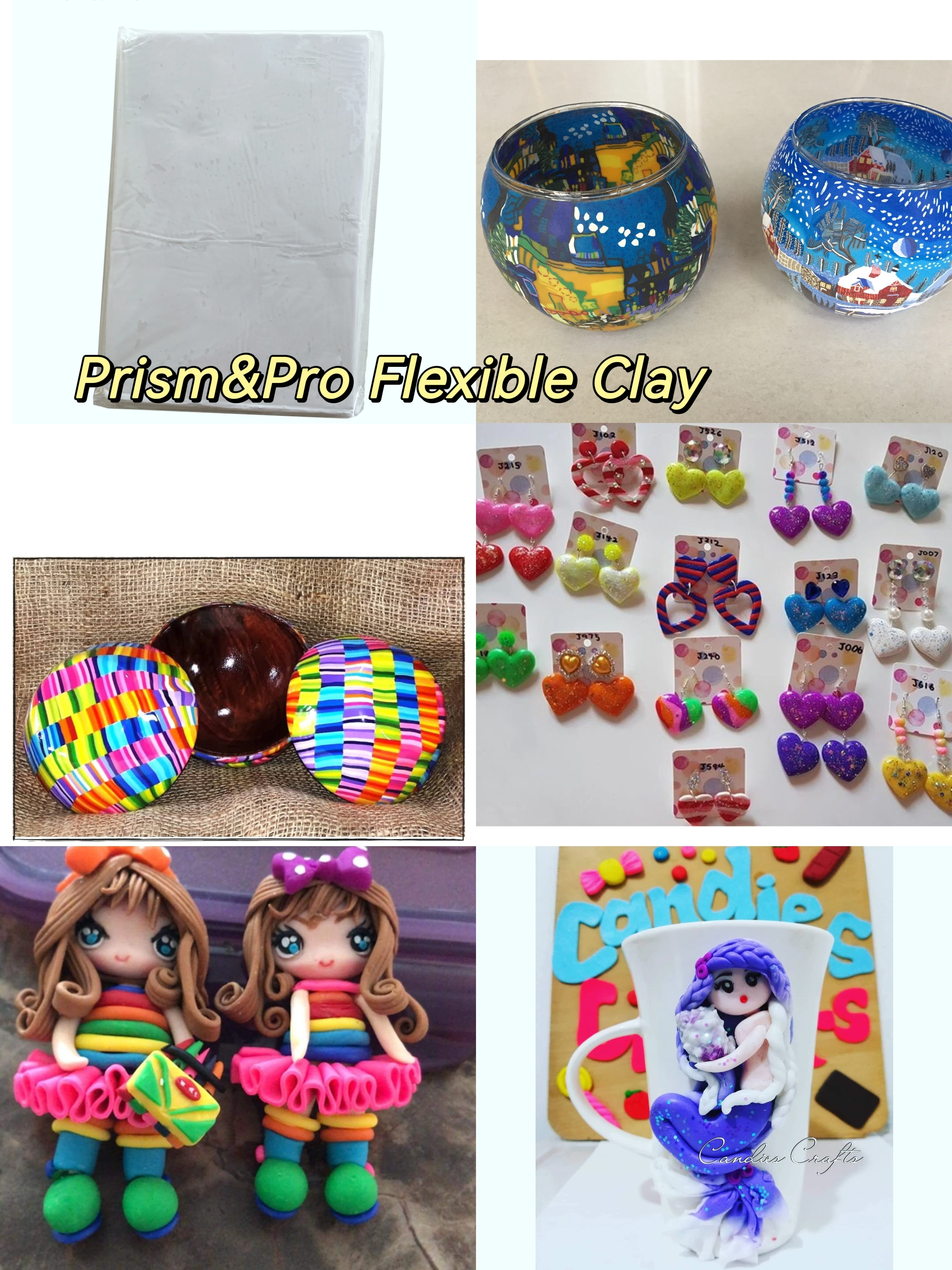 PrismPro Argilla polimerica Bianco Pelle traslucida Nero 250g Forno polimerico Cuocere l'argilla flessibile Consiglia sull'albero della bottiglia blu