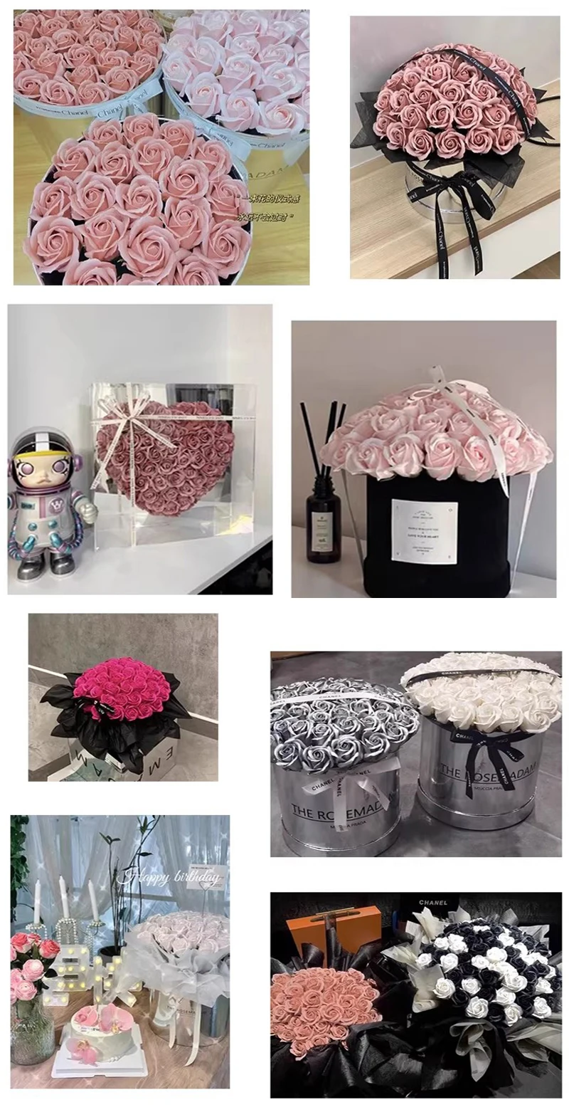 50 Stück 3-lagige künstliche ewige Rosenblütenköpfe für DIY-Blumensträuße, Geschenkboxen, Hochzeiten, Valentinstag, Heim- und Partydekoration – Detail 6