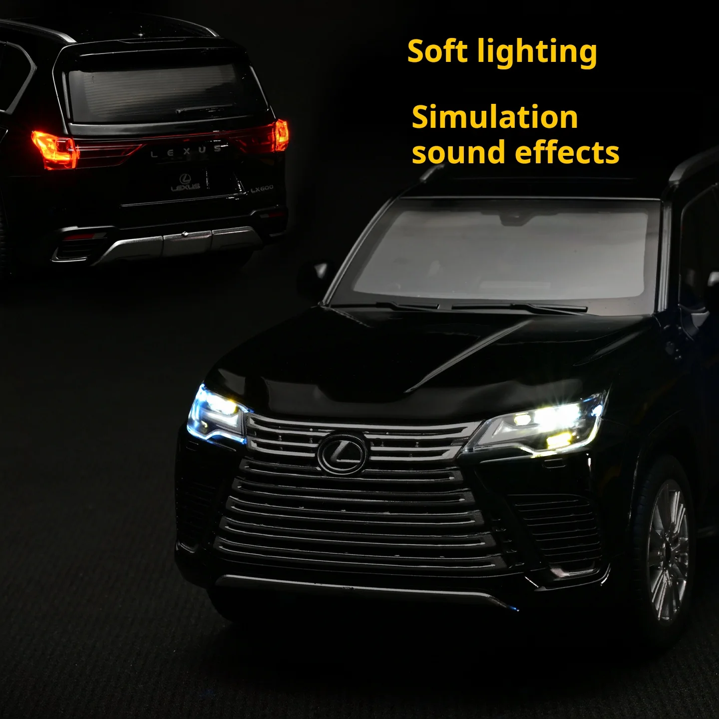 1:24 Lexus LX 2024 Official Diecast Model Detailed Interior Engine Pull Back Steering Suspension Sound Light Collectible Gift view 2