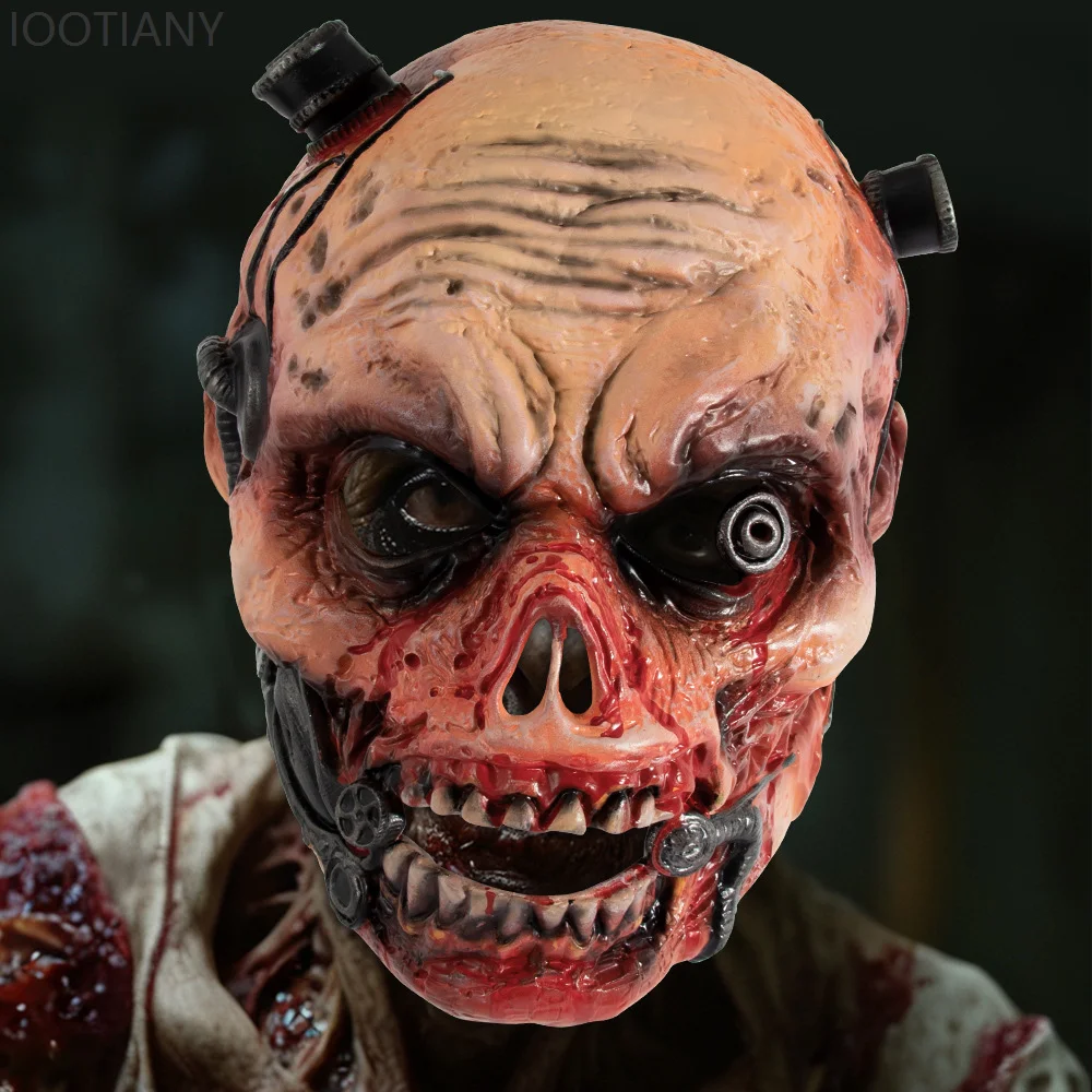 Maschera horror zombie di Halloween Maschera spaventosa spaventosa 3D Festa di Halloween Teschio Demone Maschera di sangue Costume cosplay per adulti Vestire oggetti di scena