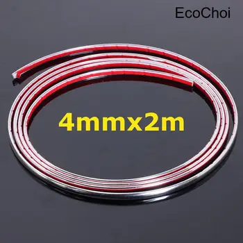 סטריפ גימור מבריק אוטומטי איכותי ברמה גבוהה 4mmx2m DIY כרום מגן עיצוב קישוט רצועת גימור לרכב חלקי באמפר