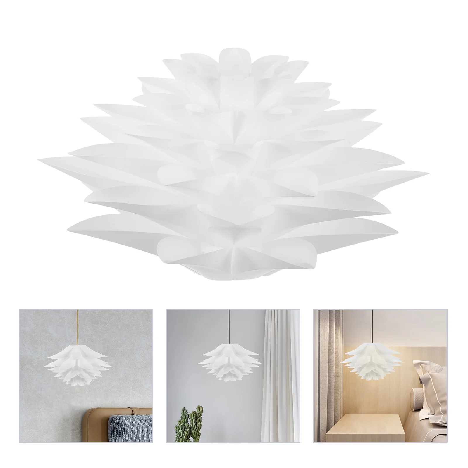 

Lotus Pendant Lampshade DIY PP Puzzle Chandelier Light Energy Saving Ambient Lamp Shade for Dorm Garden Pendant Lampshade
