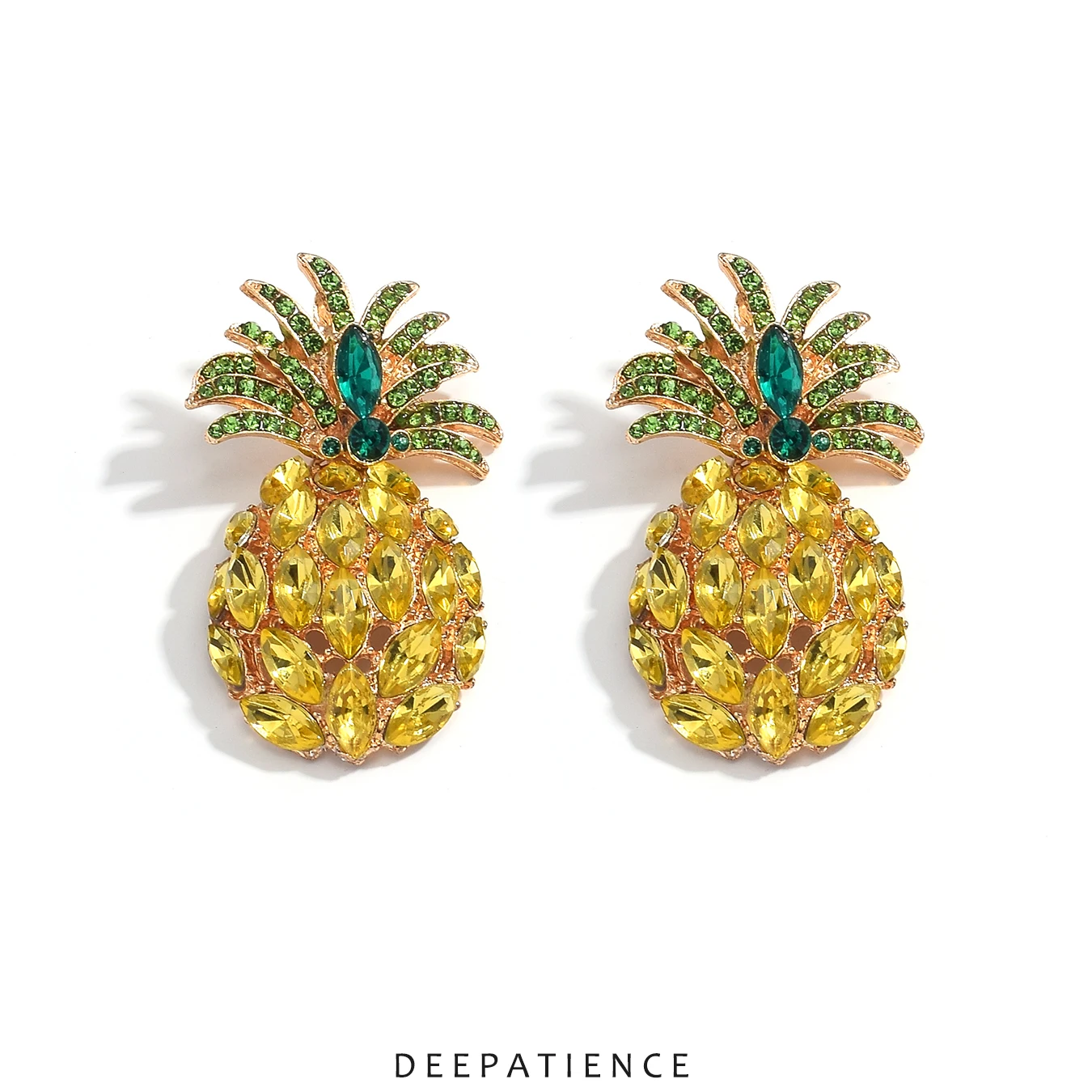 

DEEPATIENCE Sparkling Crystal Pineapple Drop Earrings Trendy Dangle Earrings for Women Classic Fruit Theme Jewelry Accessories