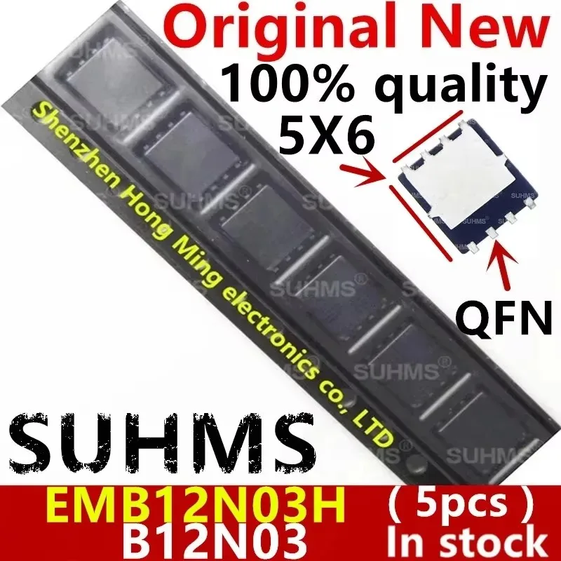 (5piece)100% New EMB12N03H EMB12N03V EMB12N03 B12N03 QFN-8