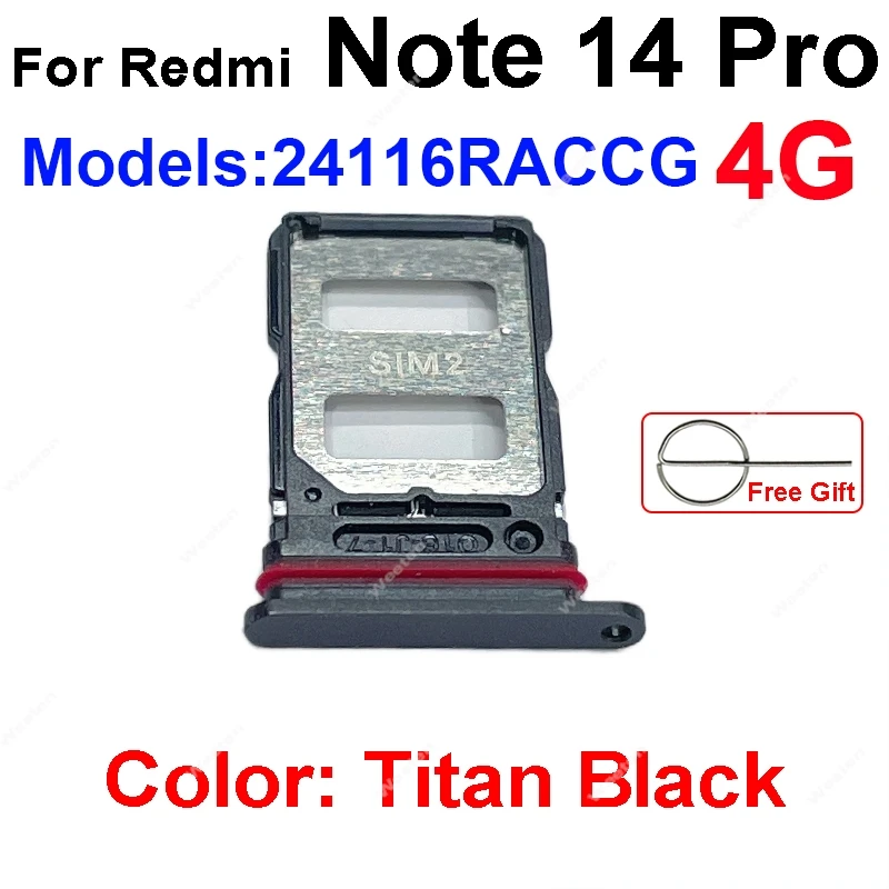 Sim Card Tray Adapter For Xiaomi Redmi Note 14  Note 14 Pro 4G 5G Note 14 Pro+ Plus SIM Card Holder Card Reader Connector Parts  image 5