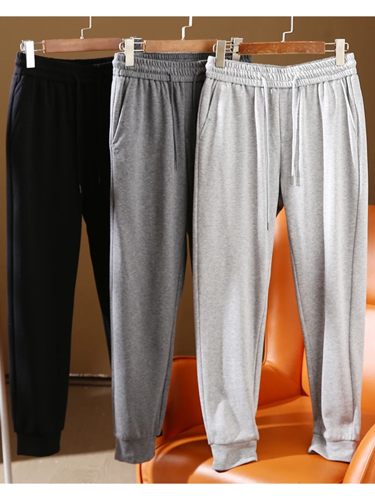 

Мужские спортивные вельветовые повседневные брюки с эластичным поясом на шнурке, свободного кроя, модные, городские, осенне-весенние, с отворотами