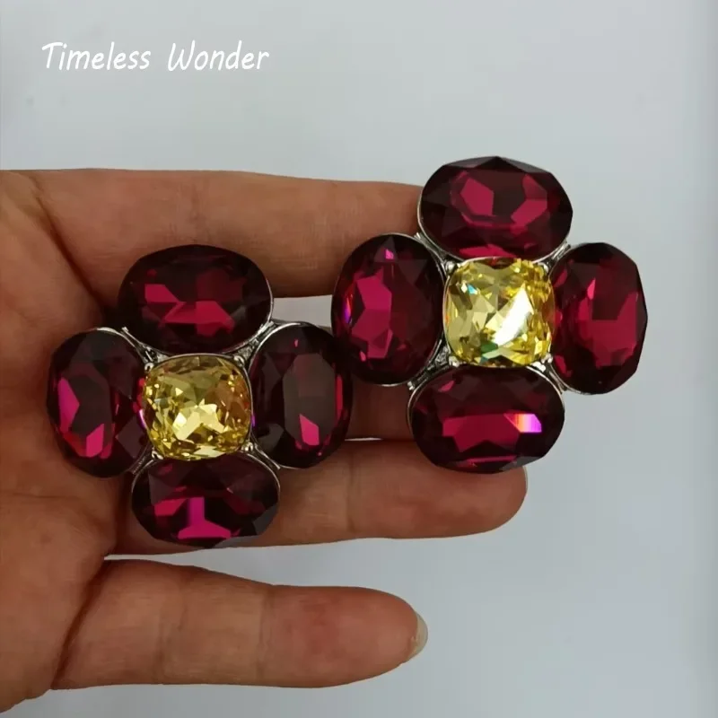 

Необычные серьги-клипсы с кристаллами циркона и цветочным принтом для женщин, дизайнерские ювелирные изделия, подарок Brincos, модный топ, роскошь 3282