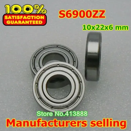 500pcs free shipping  SUS440C environmental corrosion resistant stainless steel deep groove ball bearings S6900ZZ 10*22*6 mm