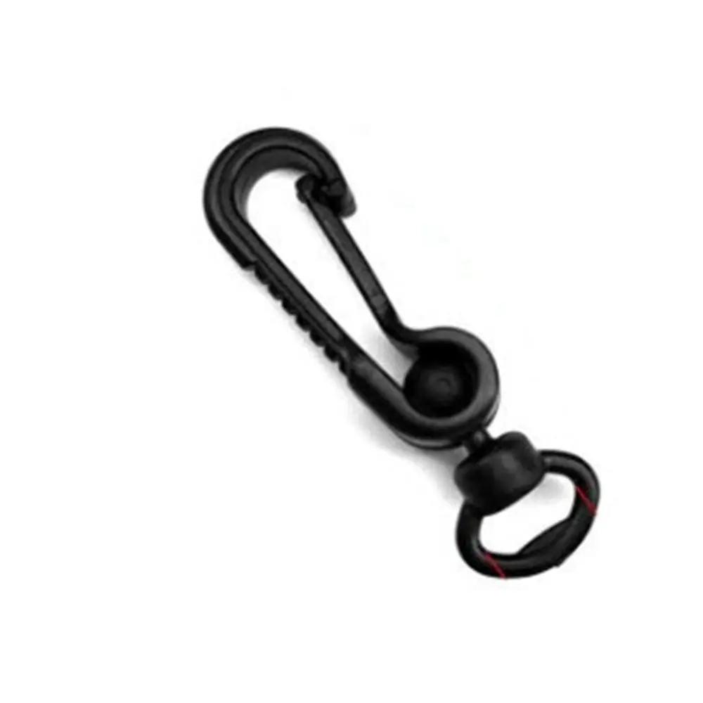 10pcs New Black Camping Hiking Keychain 10mm/13mm Spring Rotating Hook Plastic Alloy Carabiner Outdoor Tool