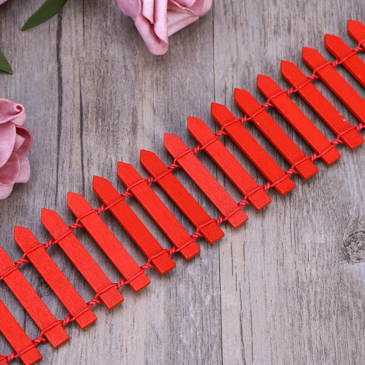 100cm x 5cm mini cerca de madeira para jardim de fadas diy decoração da árvore de natal micro paisagem bonsai terrário ornamento piquete cerca