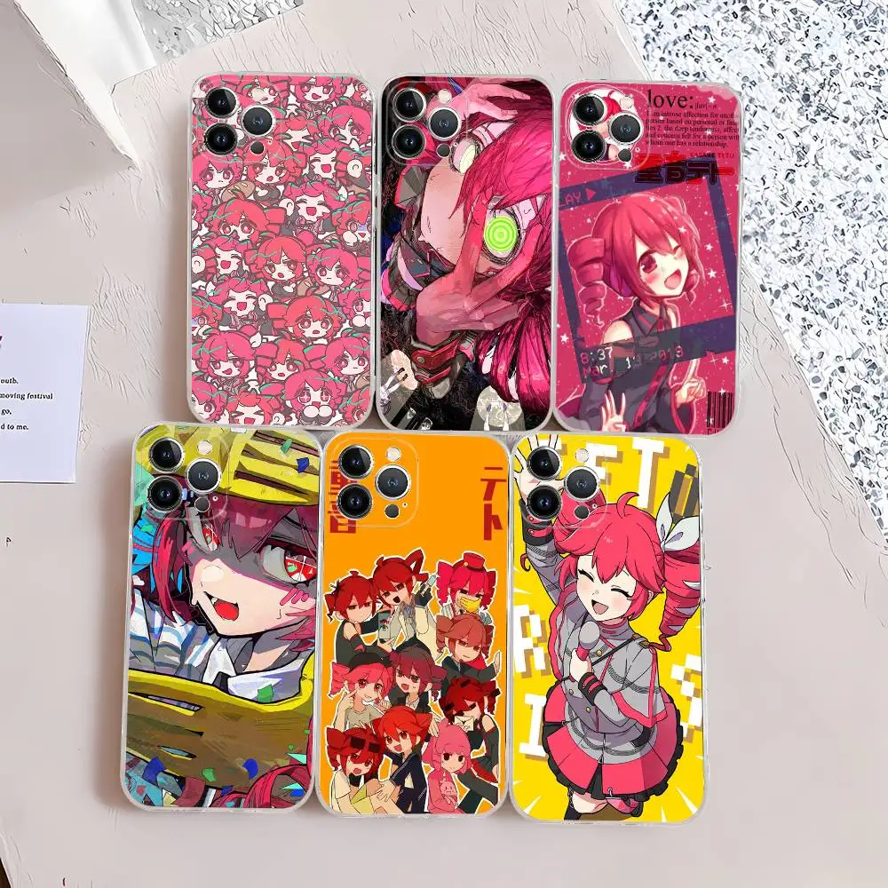 Funda Transparente de Silicona Antigolpes con Diseño de la Popular Cantante Virtual Kasane Teto para iPhone 17 16 15 14 13 12 11 Mini Pro Max Plus