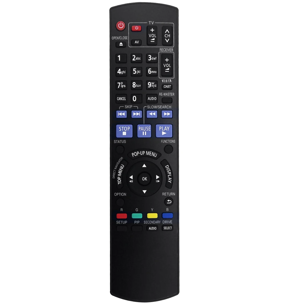 

Beauty N2QAYB000380 Replace Remote for Panasonic BLU RAY Disc Player DMP-BD60 DMP-BD80 DMPBD60 DMPBD80 DMP-BD80GN DMP-BD60GZ