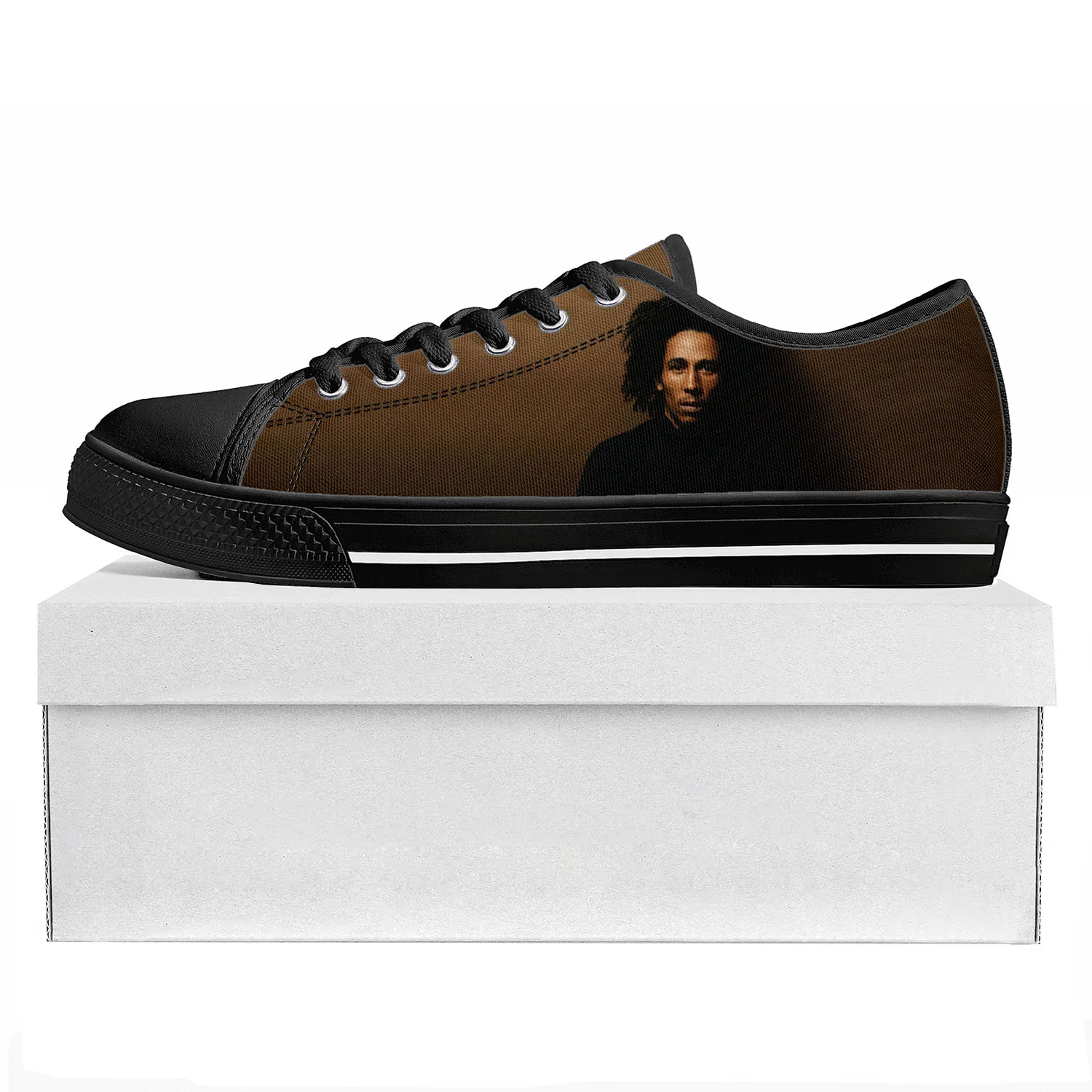 Reggae Rock Music Star Bob Marley Low Top High Quality Sneakers Mens Womens Teenager Canvas Sneaker Couple Shoes Custom Shoe