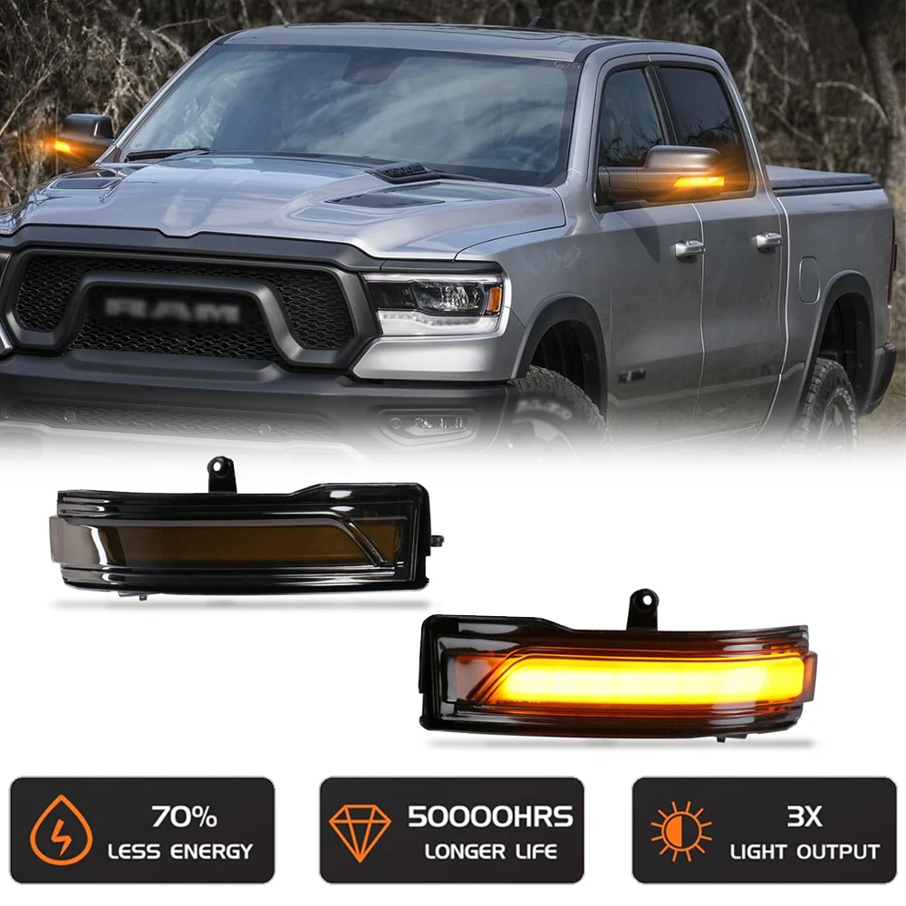 

2 шт., светодиодный боковой габаритный фонарь с бесплатной ошибкой для Dodge RAM 1500 2019-2023, полностью новый автомобильный индикатор Gen5, мигалка 68402097AA