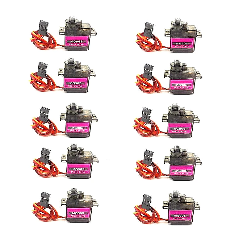 Bulk Pack 5/10/20 Pcs MG90S All Metal Gear 9g Servo SG90 Upgraded Version for RC Helicopter Plane Boat Car Trex 450 RC Robot
