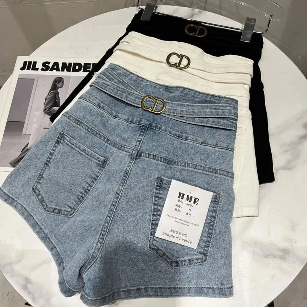 Nuovi pantaloncini di Jeans alla moda estate a vita alta da donna Design Sense pantaloni corti da ragazza piccanti moda Ultra Hig vita a-line Jeans