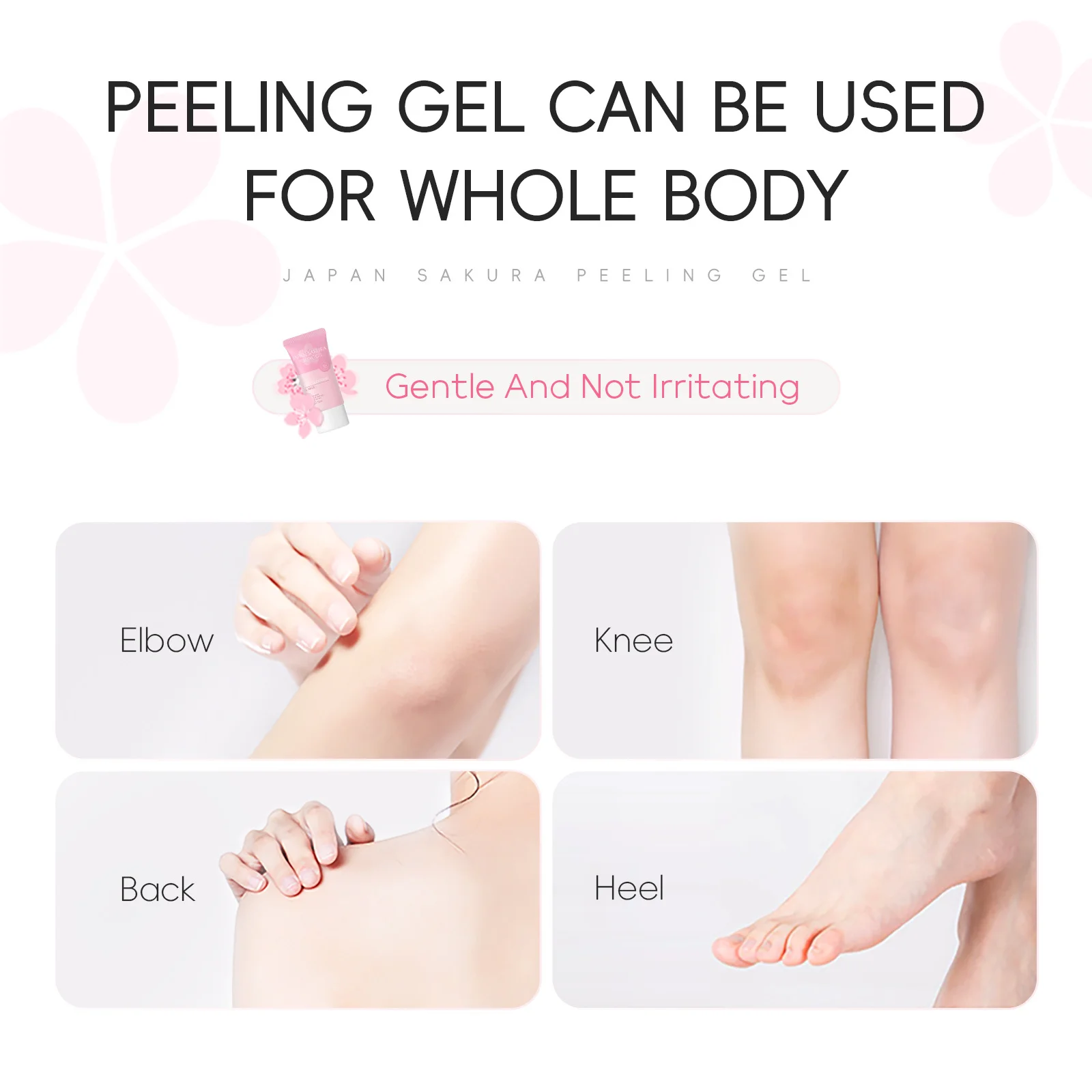 LAIKOU  Sakura Peeling Gel, Deep Cleansing Face Exfoliator, Remove Dead Skin Smooth Skin Gentle Exfoliating Scrub 60g