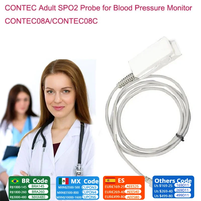 CONTEC Adult SPO2 Probe for Blood Pressure Monitor CONTEC08A/CONTEC08C